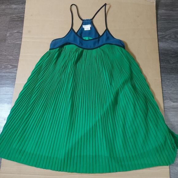 Urban Outfitters Cooperative Pleated Green/Blue Color Block Top XS Minimalist - Picture 4 of 11